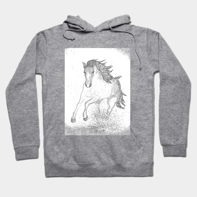 A horse runs in the desert Hoodie by Maltez